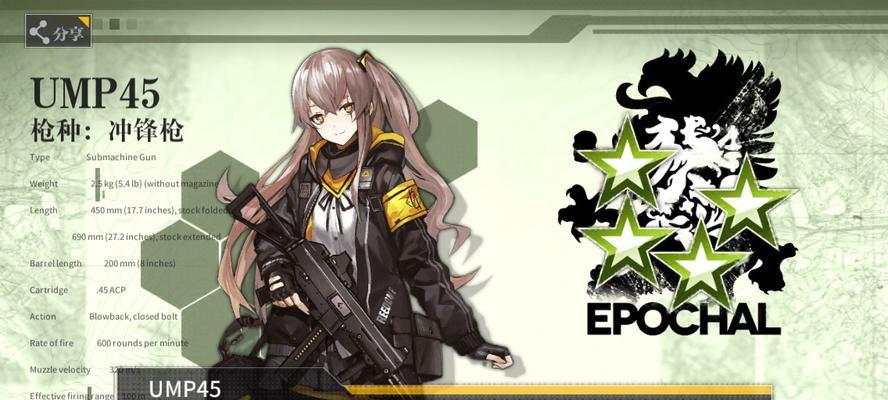 《少女前线UMP45装备全解析》（解锁这把性价比极高的冲锋枪）  第1张