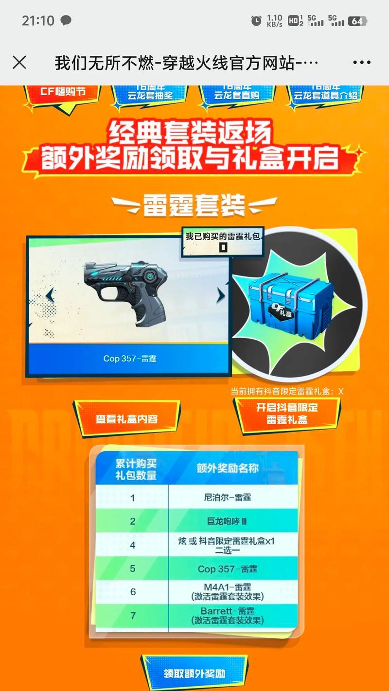 CF手游中雷暴兑换需要多少费用？  第2张